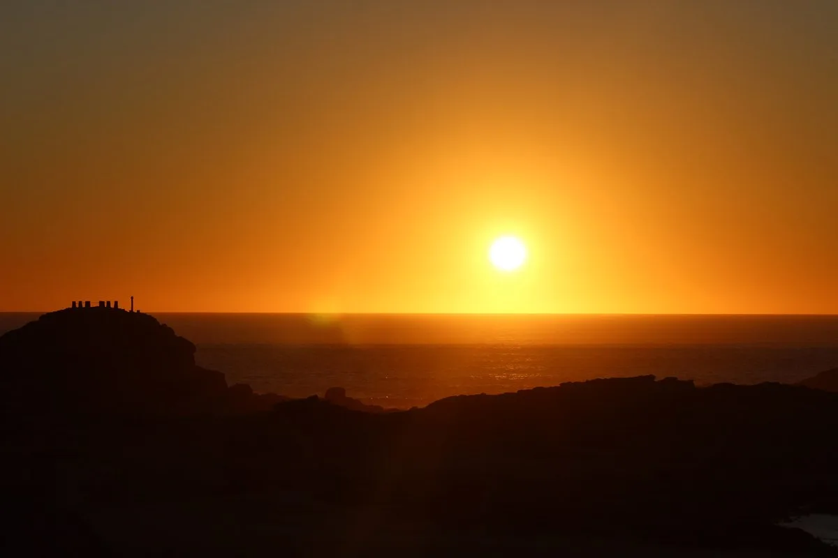 Golden sunset over the Atlantic at Diaz Point